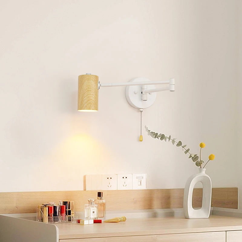 Vaxreen Swing Arm Nordic Wall Lamp for Bedroom Study LED Eye Protection