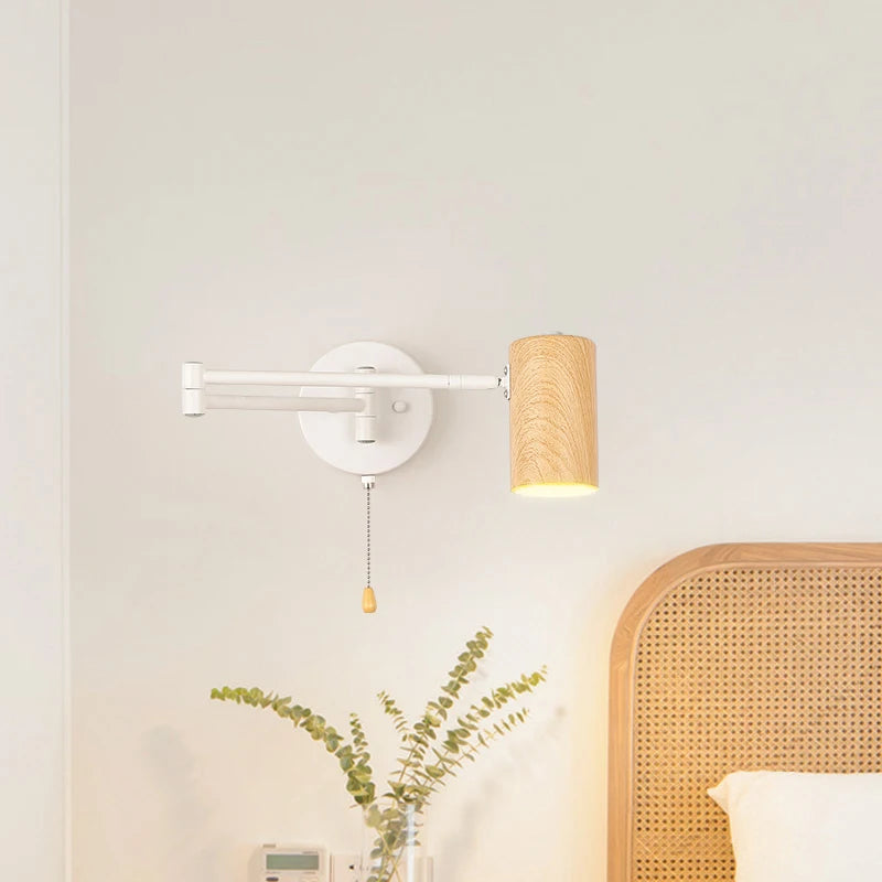 Vaxreen Swing Arm Nordic Wall Lamp for Bedroom Study LED Eye Protection