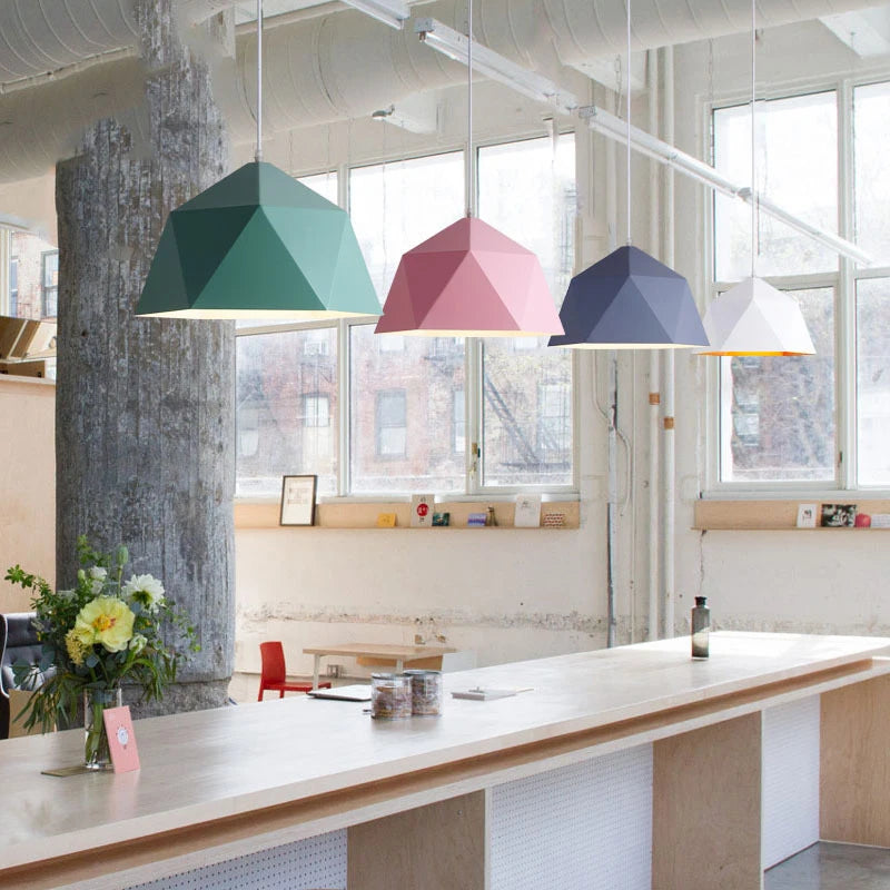 Vaxreen Macaron Iron LED Pendant Lamp for Modern Living Room Bedroom Decor