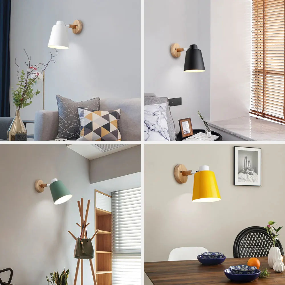 Modern Nordic Bedside Wall Light in 6 Colors with Switch, Vaxreen Brand