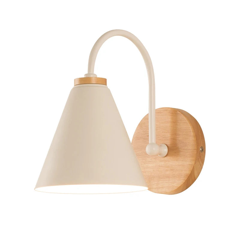 Vaxreen Wooden Wall Light Bedside Sconce Modern Nordic Macaroon Lamp