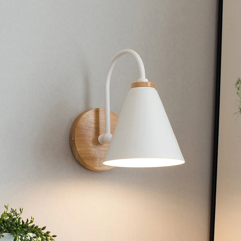 Vaxreen Wooden Wall Light Bedside Sconce Modern Nordic Macaroon Lamp