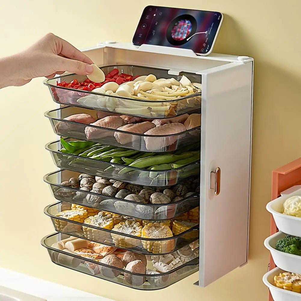 Vaxreen 6-Layer Plate Organizer Wall Mount Racks Kitchen Storage Tray
