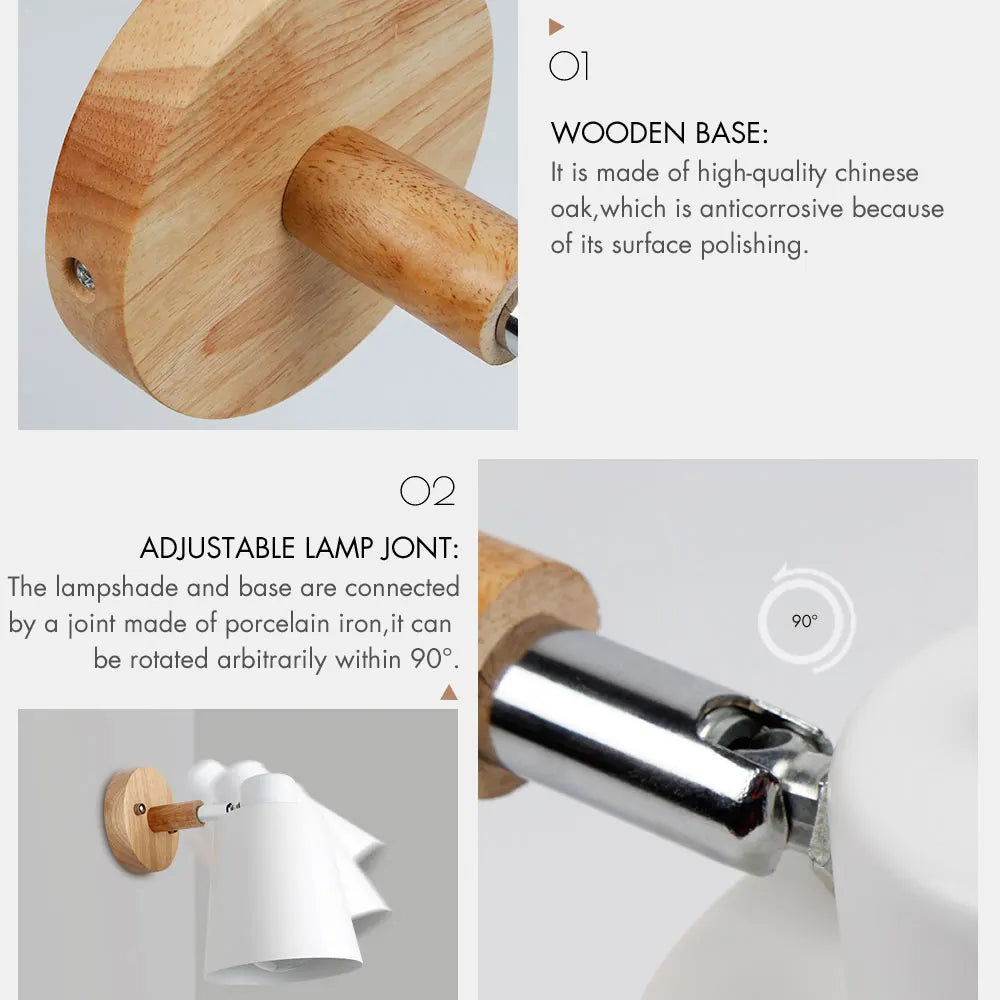 Modern Nordic Bedside Wall Light in 6 Colors with Switch, Vaxreen Brand