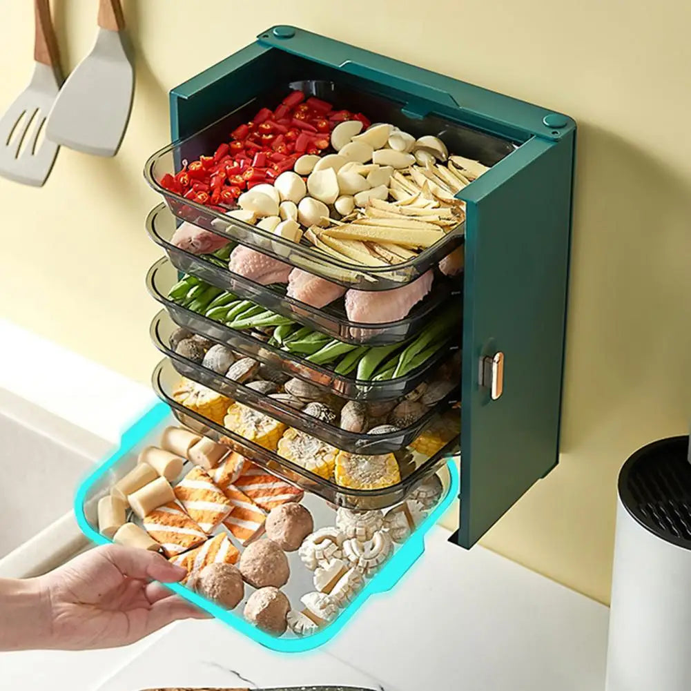 Vaxreen 6-Layer Plate Organizer Wall Mount Racks Kitchen Storage Tray