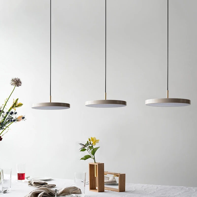 Vaxreen Nordic LED Pendant Light: Stylish Disc Hanging Fixture for Home Decor