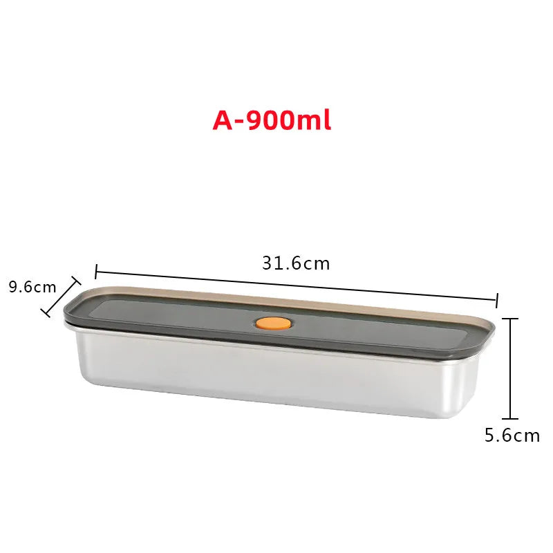 Vaxreen Stainless Steel Noodle Box: Vacuum Sealed Refrigerator Organizer