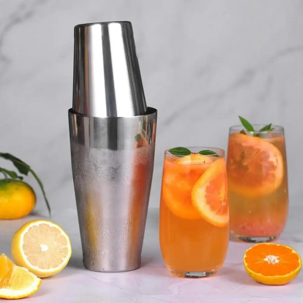 Vaxreen Stainless Steel Cocktail Shaker: Two-piece Leak-Proof Drink Mixer