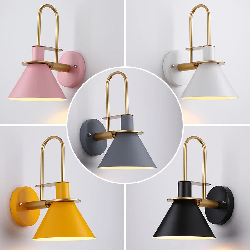Vaxreen Macaron Horn Wall Lamp: Modern Aesthetic Sconce for Home, Bar, and Restaurant