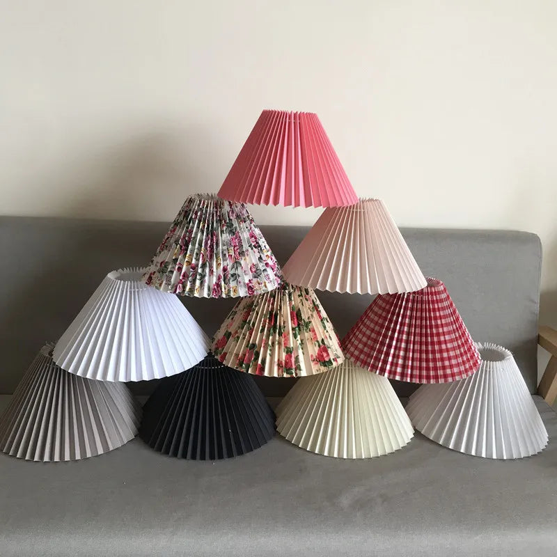 Vaxreen Japanese Style Table Lamp Shade Pleated Fabric Cover Anti-Glare Creative Desk Lamp
