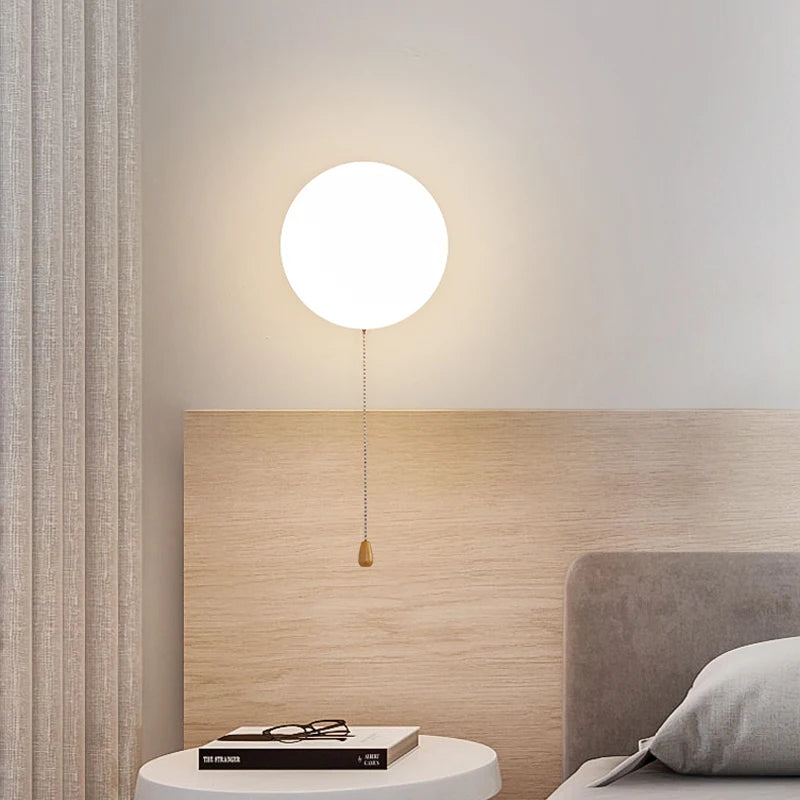 Vaxreen Nordic Glass LED Wall Lamps with Switch - Creative Bedroom Sconce