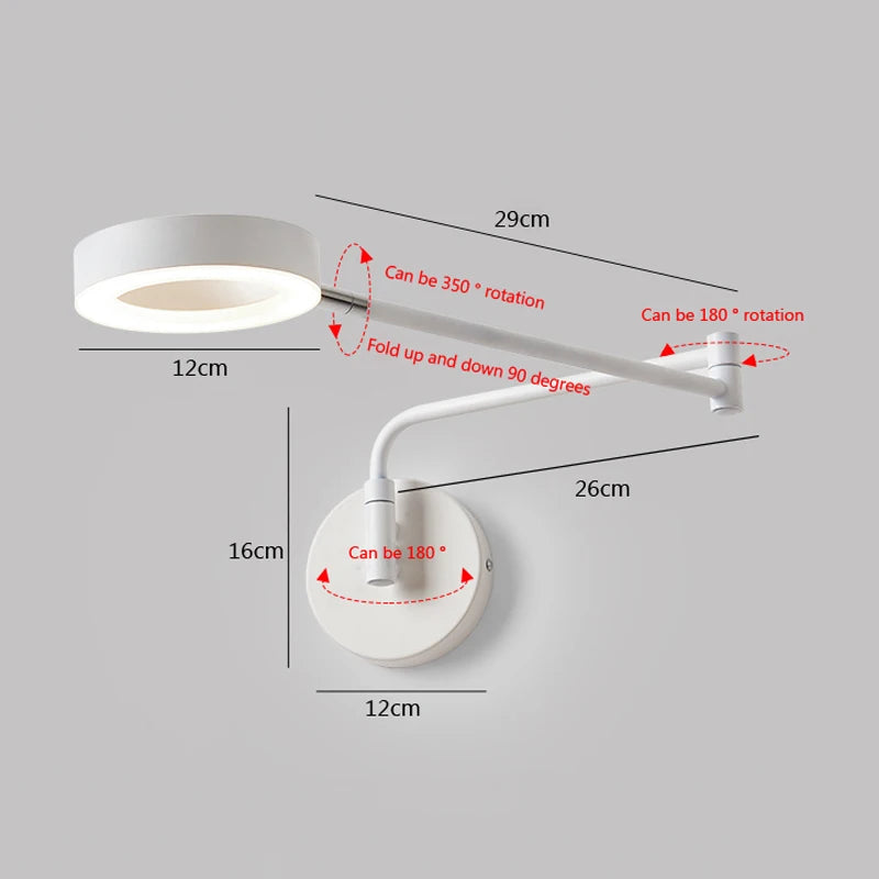 Vaxreen Nordic LED Telescopic Wall Sconce - Modern Reading Light Fixture
