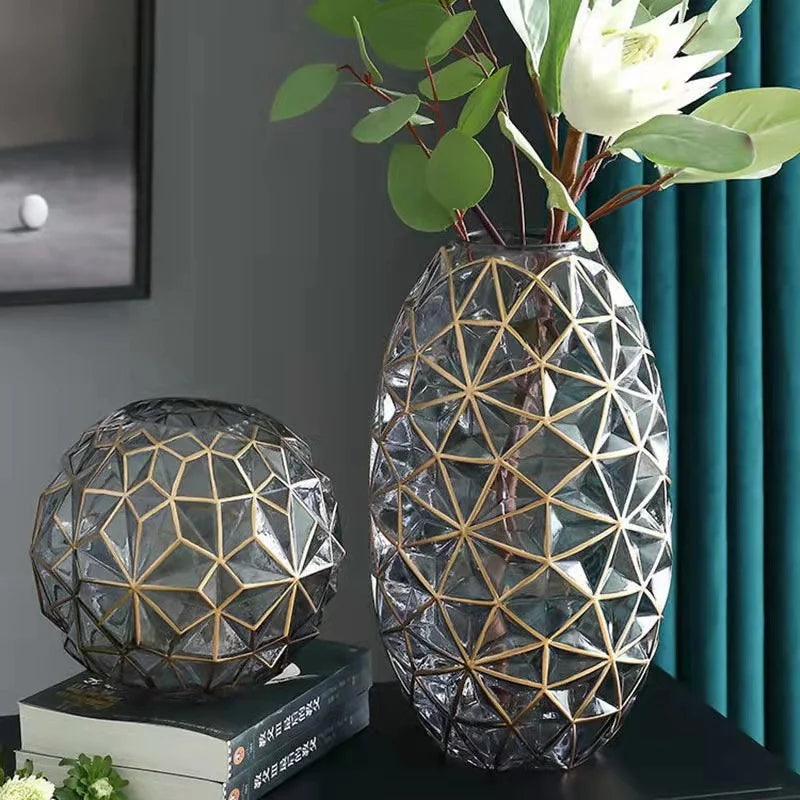 Nordic Glass Vase for Living Room Decor by Vaxreen