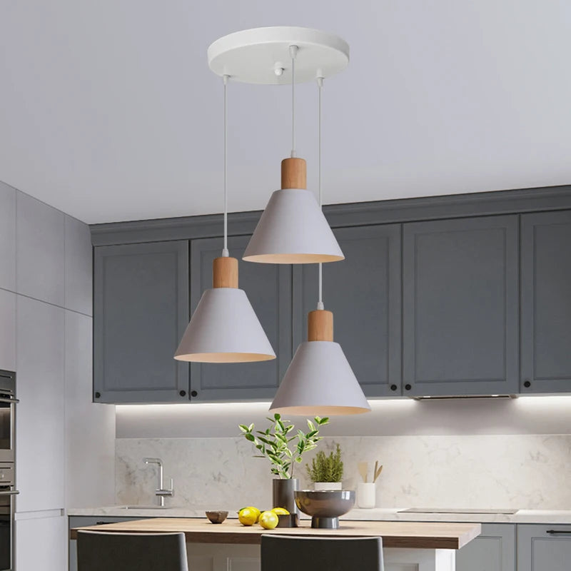 Vaxreen Nordic White LED Pendant Lights for Modern Living Room Bedroom Decor