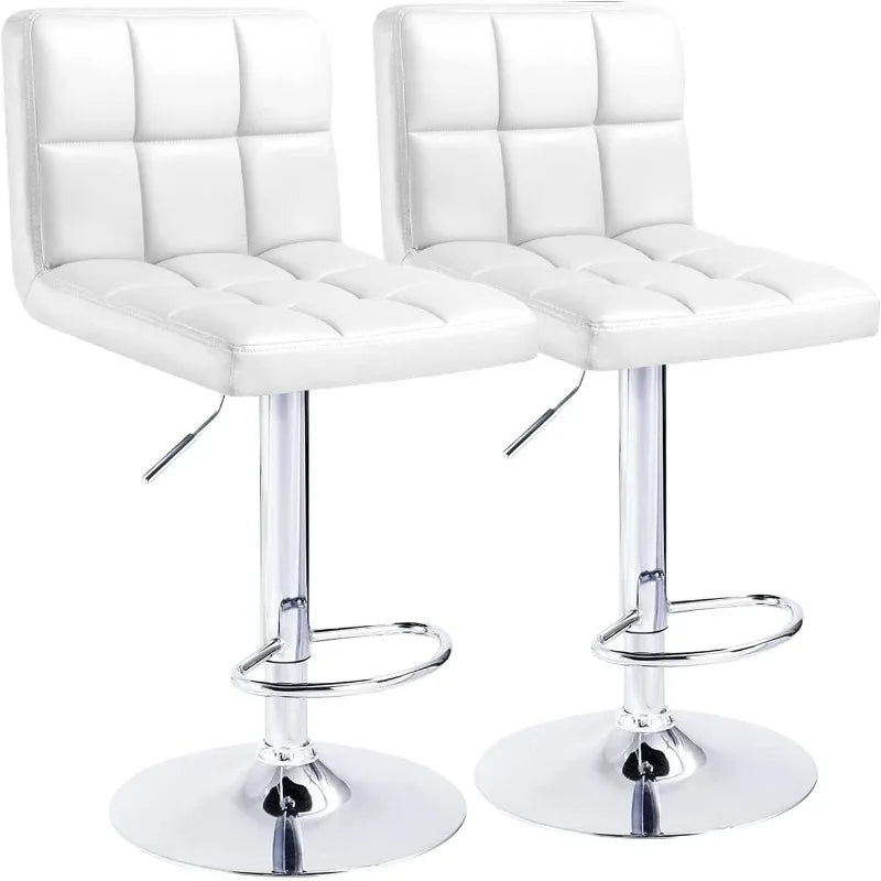 Vaxreen Modern PU Leather Swivel Barstools Hydraulic Armless Kitchen Counter Chairs