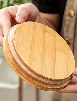 Vaxreen Ceramic Food Storage Containers with Bamboo Lid - 1900ml Kitchen Organizer