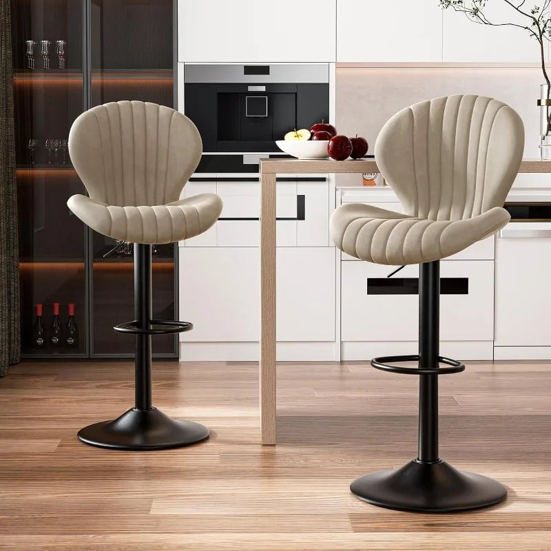 Vaxreen Modern Swivel Bar Stools Set of 2, High Backrest, Counter Height