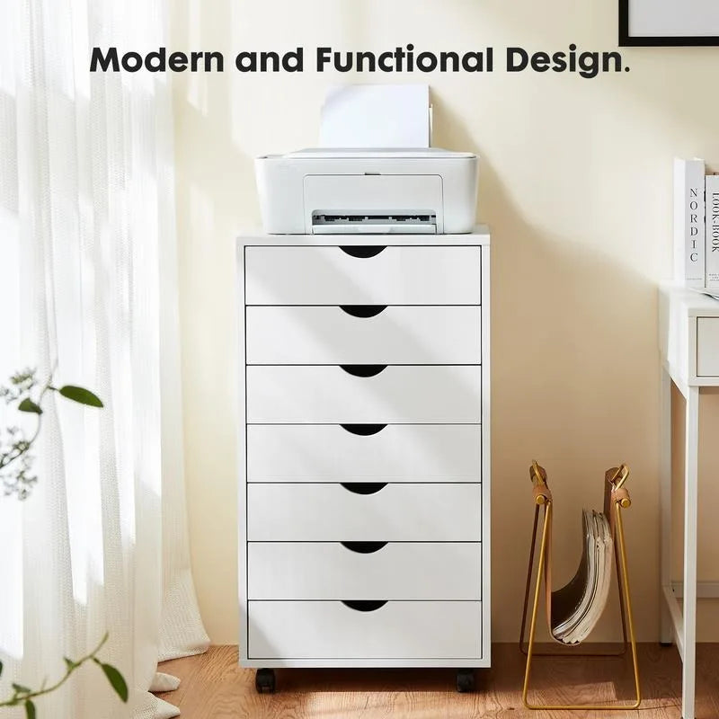 Vaxreen Wooden Dresser with Drawer Chest and Wheels for Bedroom Organization