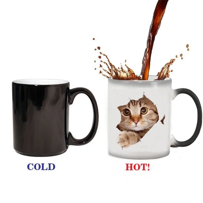 Vaxreen 400ml Color Changing Ceramic Mug - Christmas Animal Cartoon Design