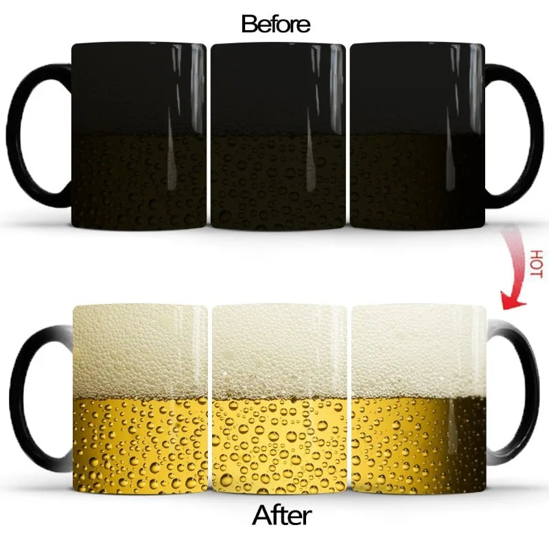 Vaxreen 400ml Color Changing Ceramic Mug - Christmas Animal Cartoon Design