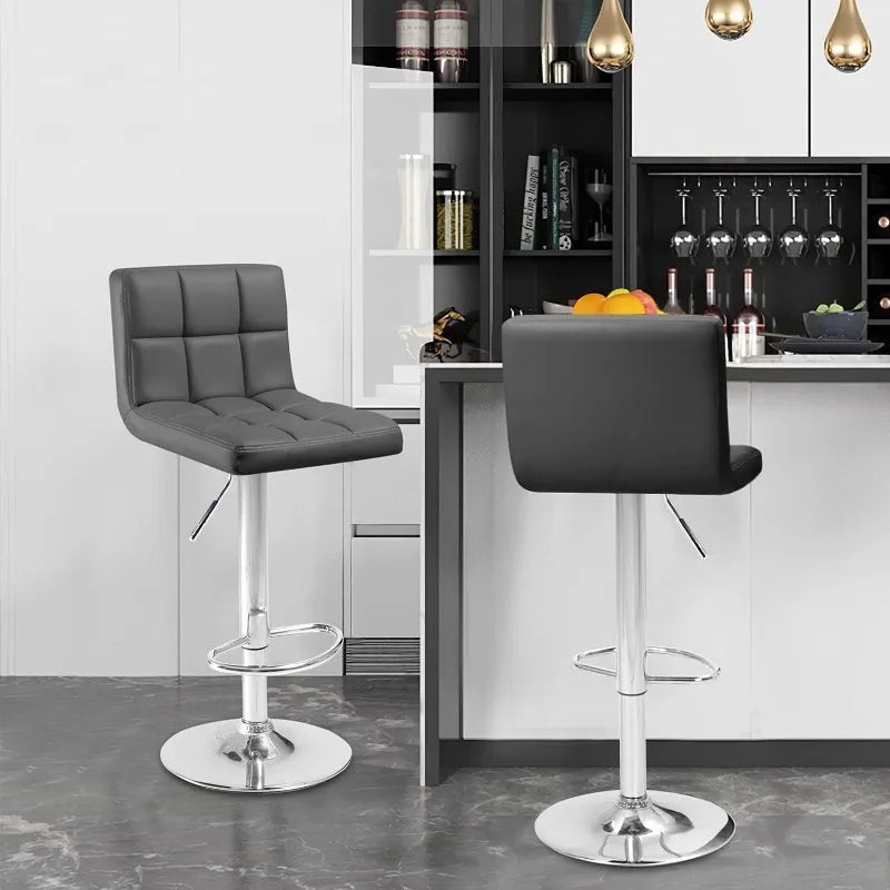 Vaxreen Modern PU Leather Swivel Barstools Hydraulic Armless Kitchen Counter Chairs