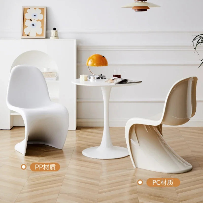 Vaxreen Nordic Plastic Dining Chairs Modern Designer Accents Home Furniture Balcony Patio