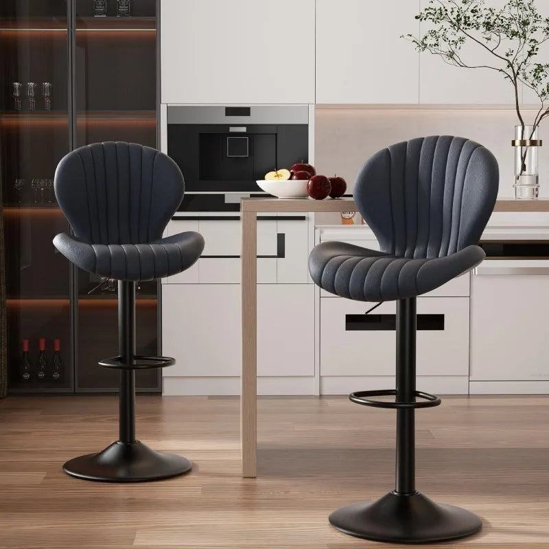 Vaxreen Modern Swivel Bar Stools Set of 2, High Backrest, Counter Height