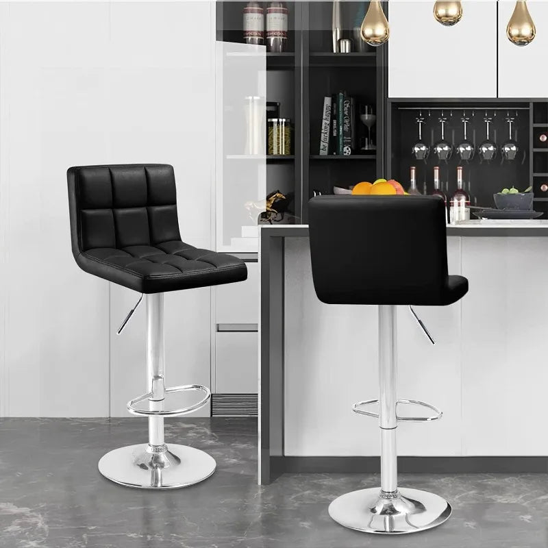 Vaxreen Modern PU Leather Swivel Barstools Hydraulic Armless Kitchen Counter Chairs