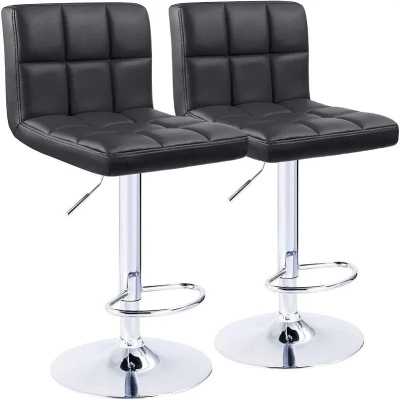 Vaxreen Modern PU Leather Swivel Barstools Hydraulic Armless Kitchen Counter Chairs