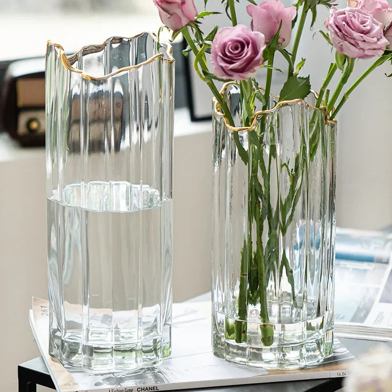 Clear Glass Vase for Home Decor by Vaxreen: Nordic Style Hydroponic Tabletop Flower Vase