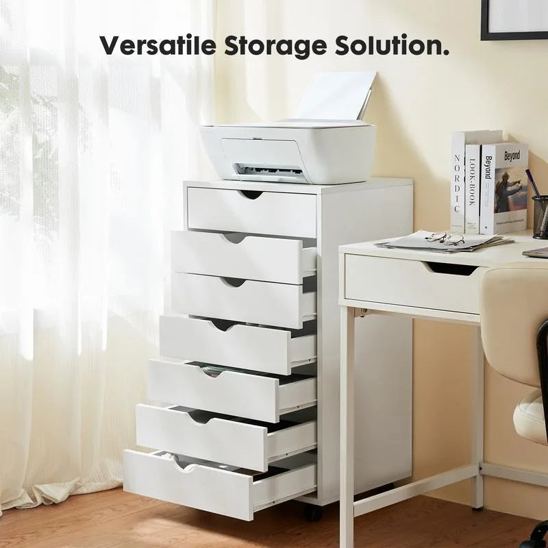 Vaxreen Wooden Dresser with Drawer Chest and Wheels for Bedroom Organization