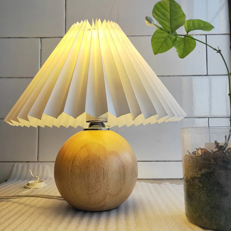 Vaxreen Japanese Style Table Lamp Shade Pleated Fabric Cover Anti-Glare Creative Desk Lamp