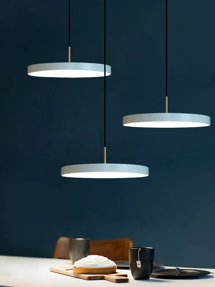 Vaxreen Nordic LED Pendant Light: Stylish Disc Hanging Fixture for Home Decor