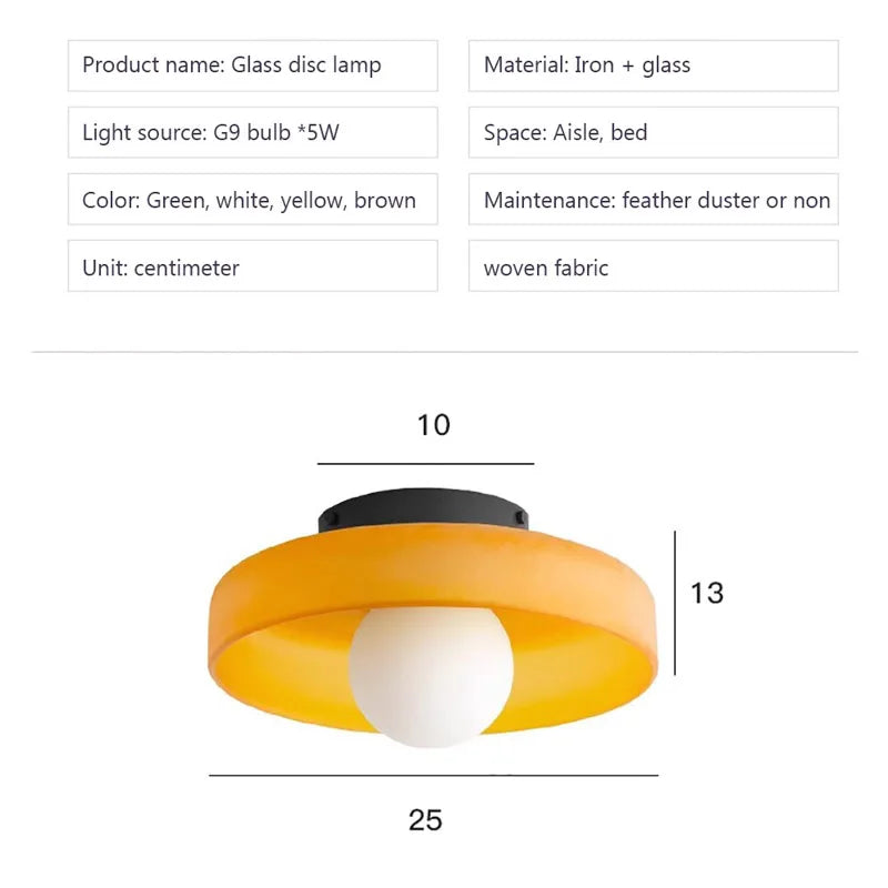Vaxreen Nordic Glass Ceiling Light Single Head Wall Lamp - G9 for Home Decor