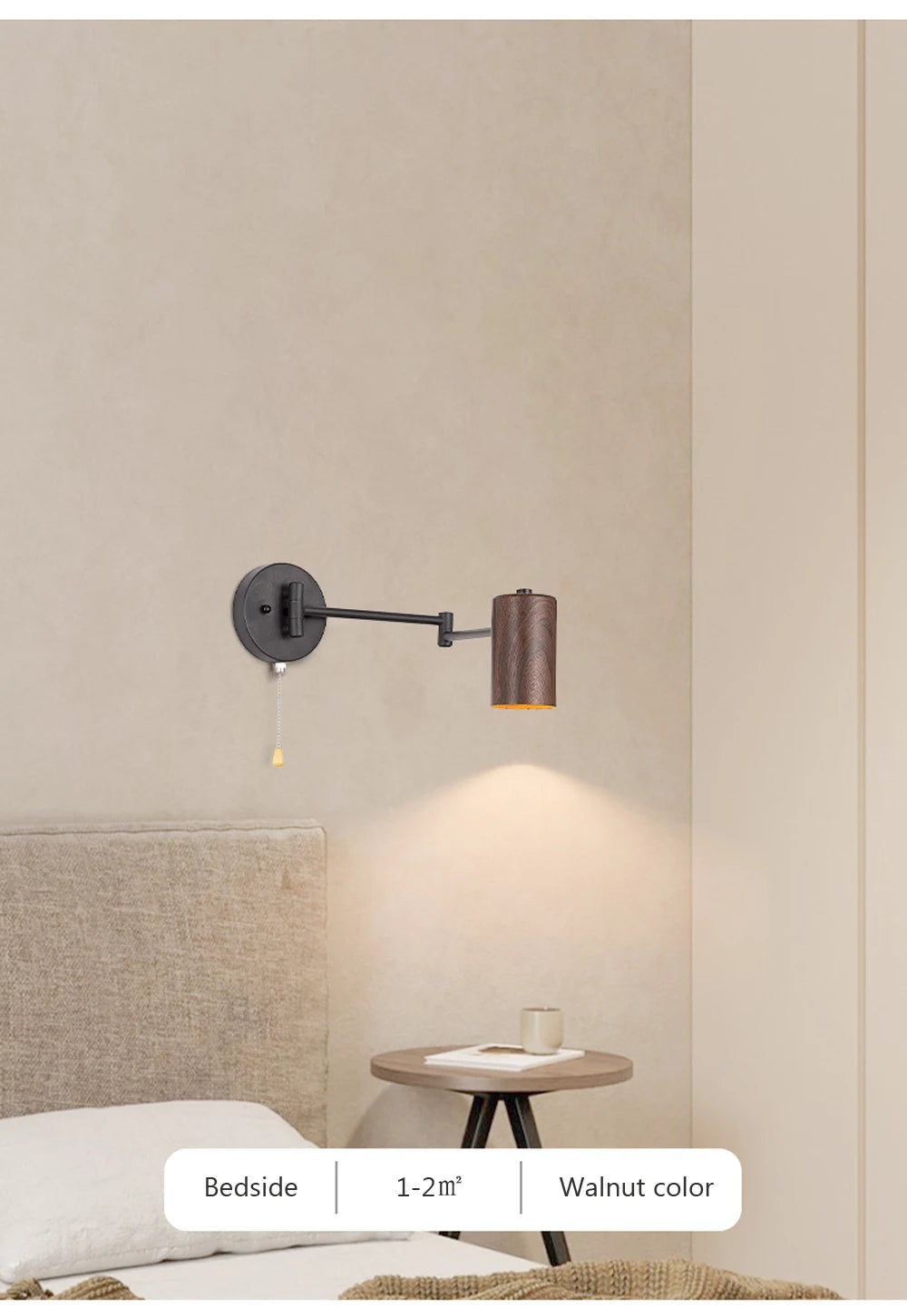 Vaxreen Swing Arm Nordic Wall Lamp for Bedroom Study LED Eye Protection
