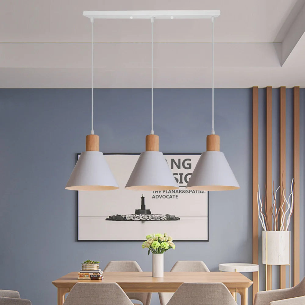 Vaxreen Nordic White LED Pendant Lights for Modern Living Room Bedroom Decor