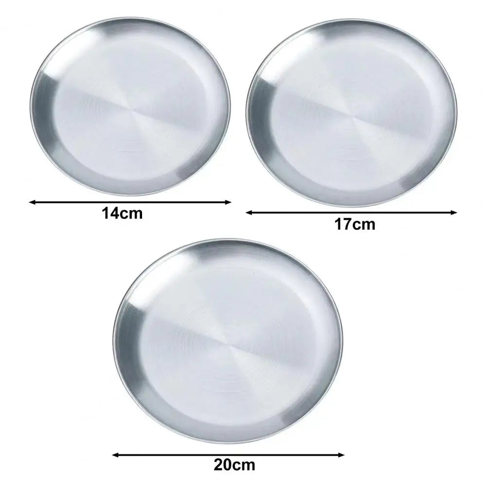 Vaxreen Stainless Steel Dinner Plates Set for Home Kitchen BBQ Tableware