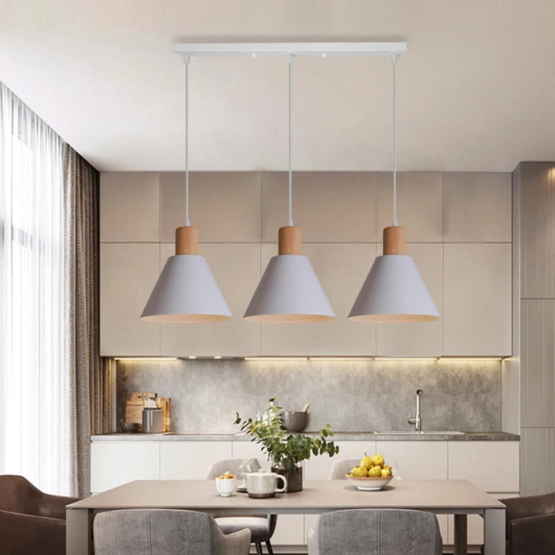 Vaxreen Nordic White LED Pendant Lights for Modern Living Room Bedroom Decor