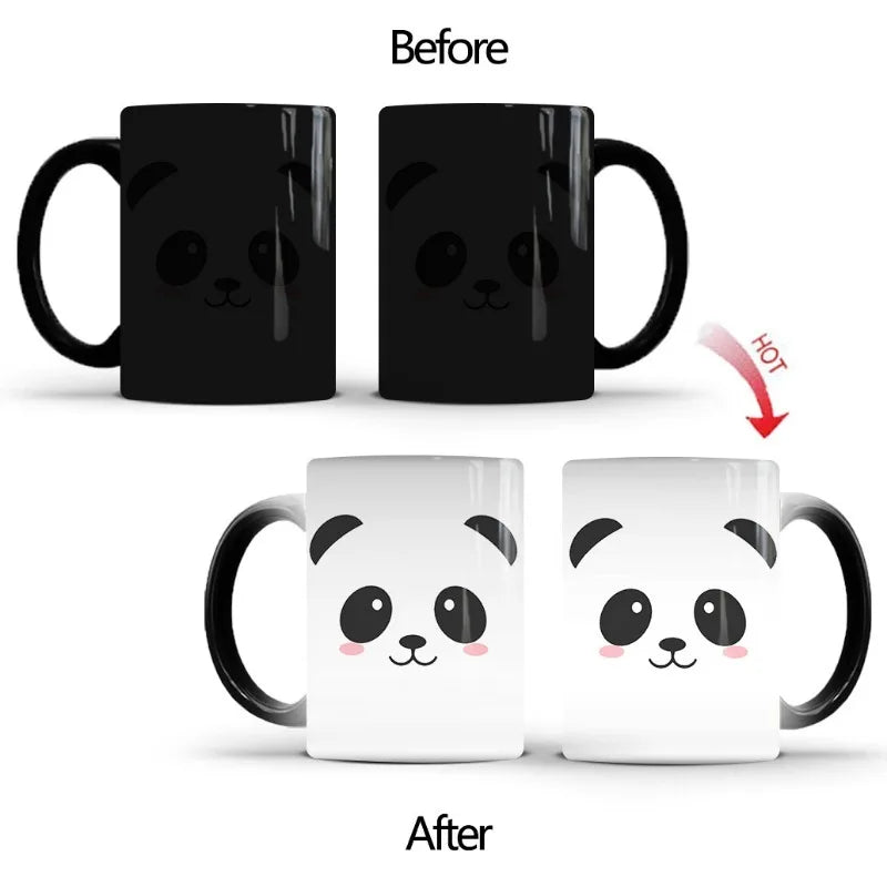 Vaxreen 400ml Color Changing Ceramic Mug - Christmas Animal Cartoon Design