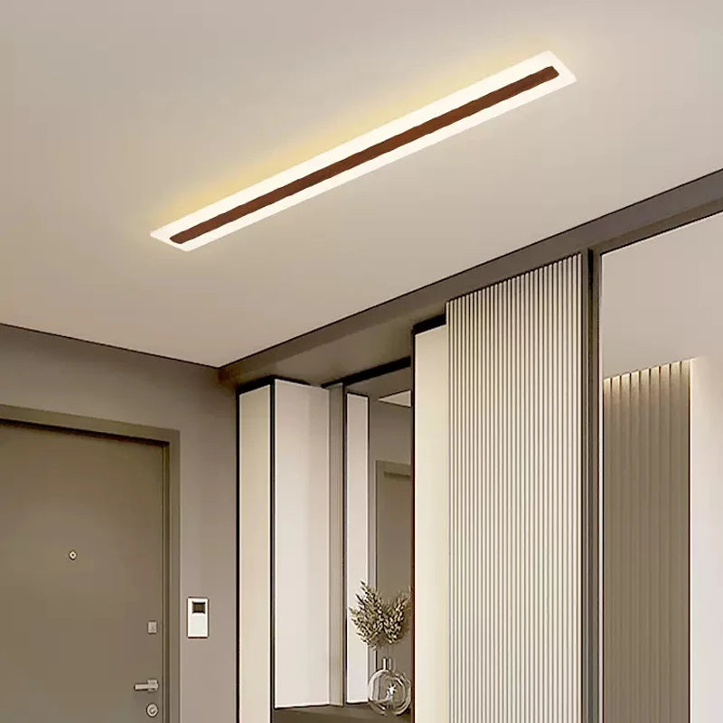 Vaxreen Wooden Strip LED Ceiling Light for Entryway Bedroom Corridor Minimalist Decor