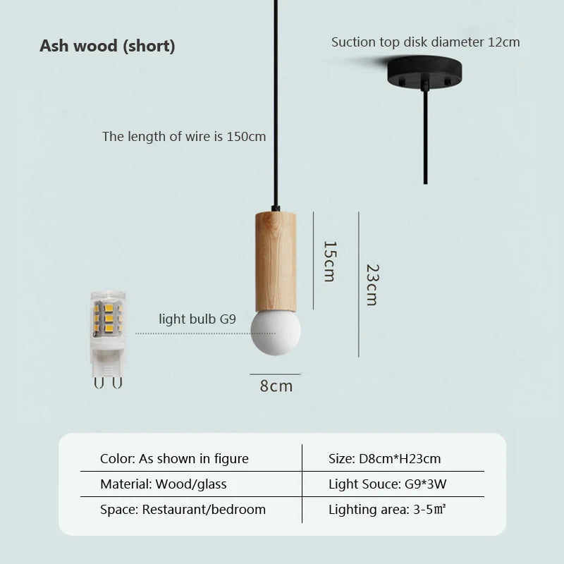 Vaxreen Modern Wood Pendant Lamp for Home, Bar, and Restaurant