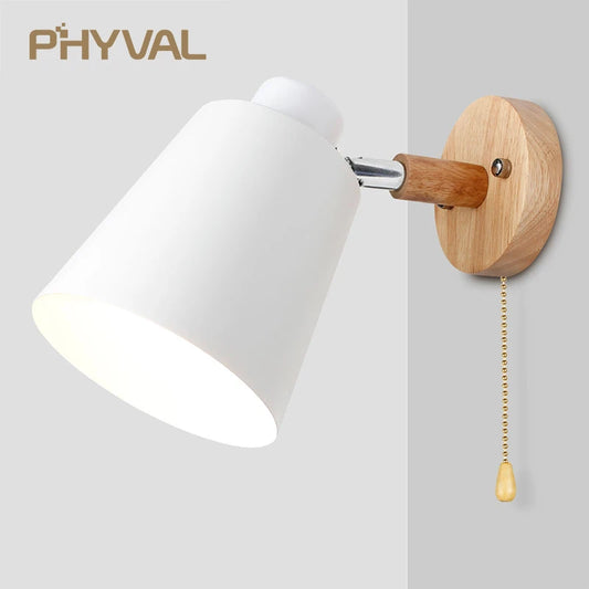 Modern Nordic Bedside Wall Light in 6 Colors with Switch, Vaxreen Brand