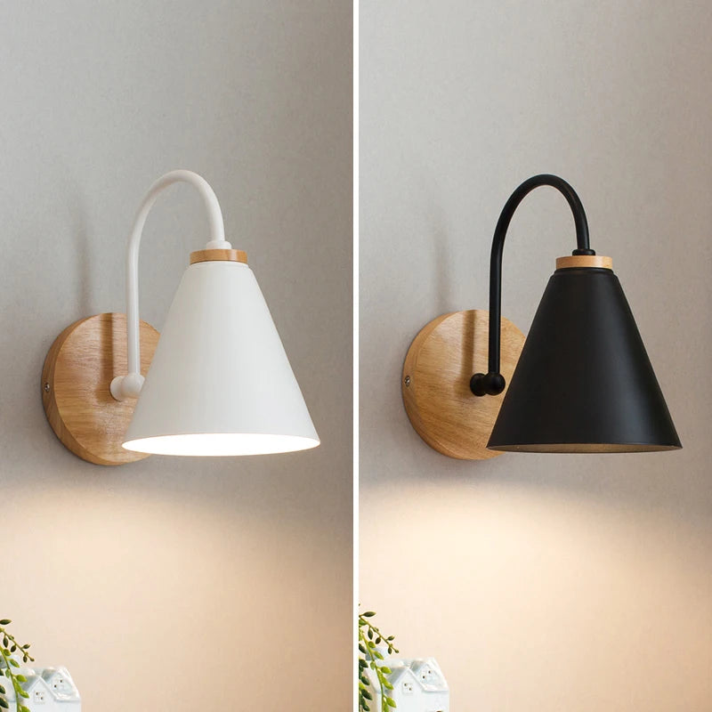 Vaxreen Wooden Wall Light Bedside Sconce Modern Nordic Macaroon Lamp