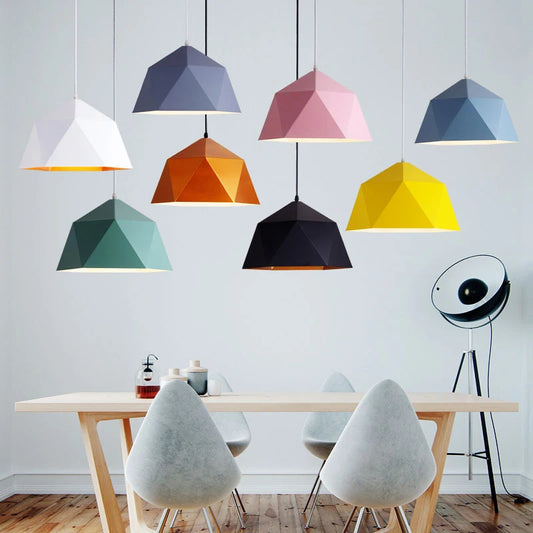 Vaxreen Macaron Iron LED Pendant Lamp for Modern Living Room Bedroom Decor