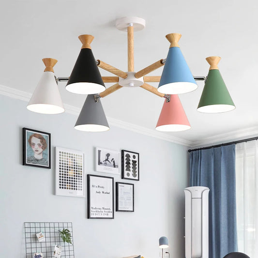 Vaxreen Nordic LED Wood Pendant Lamp for Home Decor