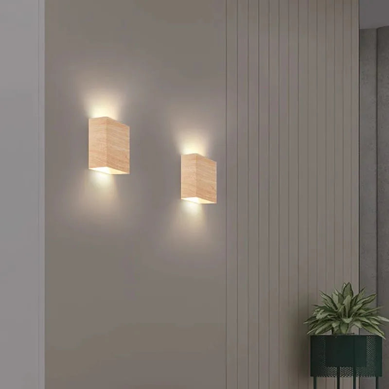 Vaxreen Nordic Woodencolor LED Wall Light for Bedroom and Living Room