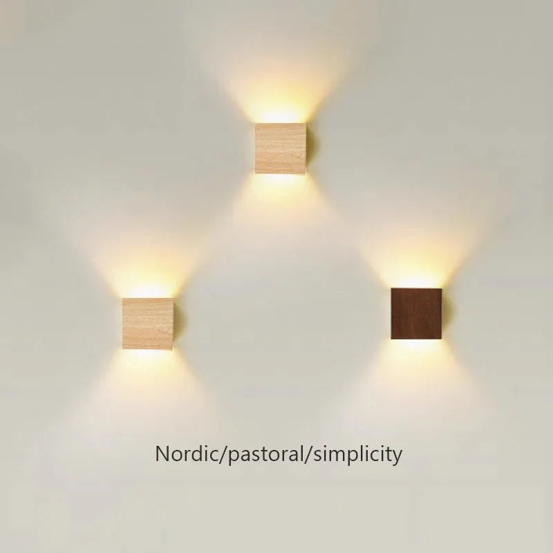 Vaxreen Nordic Woodencolor LED Wall Light for Bedroom and Living Room
