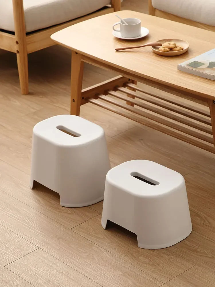 Vaxreen Plastic Small Stool Thick Portable Bathroom Small Bench Round