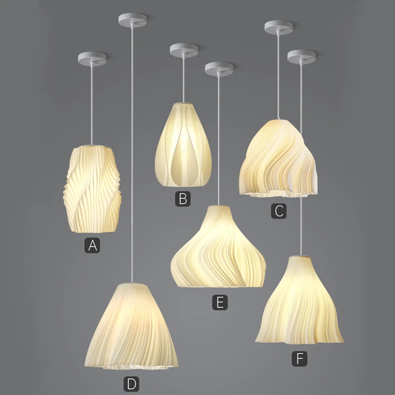 Vaxreen Nordic Pendant Lights with 3D Printing and 3 Colors Bulb