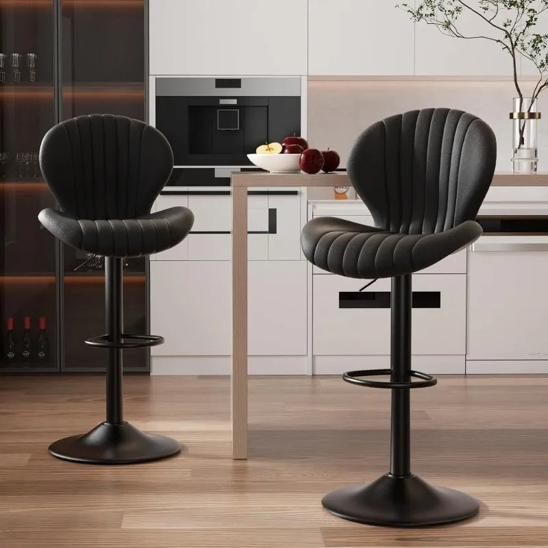 Vaxreen Modern Swivel Bar Stools Set of 2, High Backrest, Counter Height